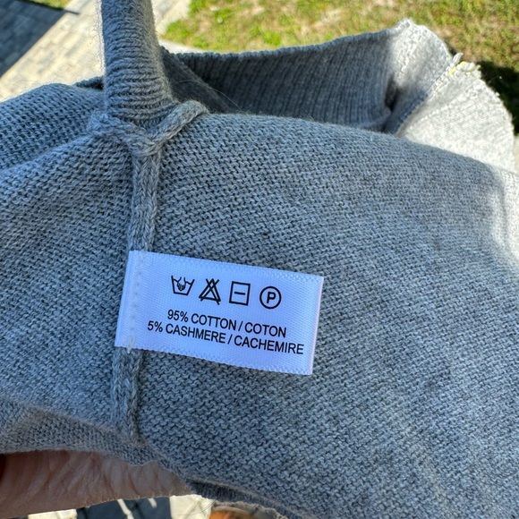 Lisa Todd Sweater Cashmere Cotton Side Button Slit Grey Size Small - Picture 11 of 11